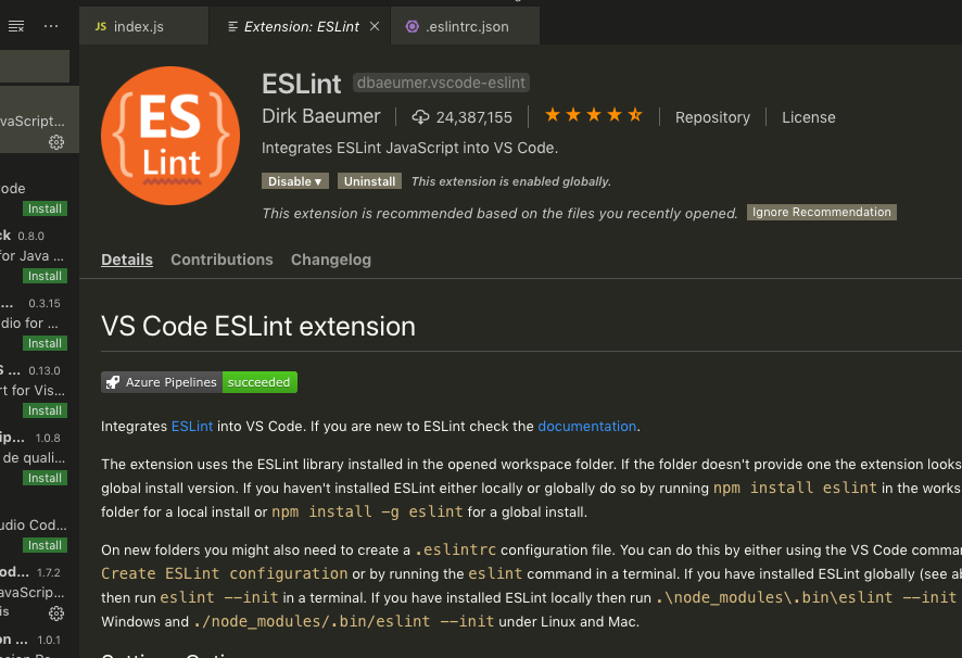 ESLint for VS Code